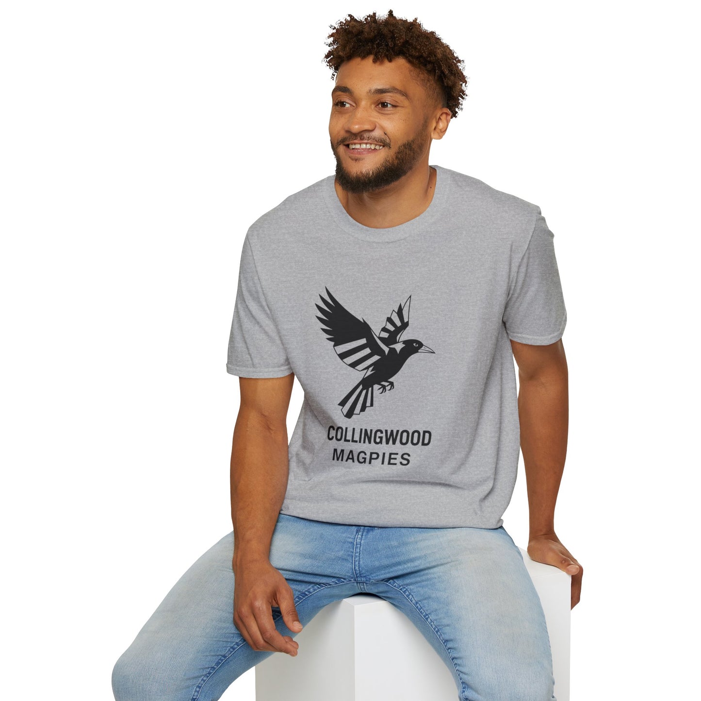 Collingwood Magpies Unisex Softstyle T-Shirt - Sporty Fan Tee, Casual Wear, Gift for Fans, Everyday Style, Comfy, Celebrations