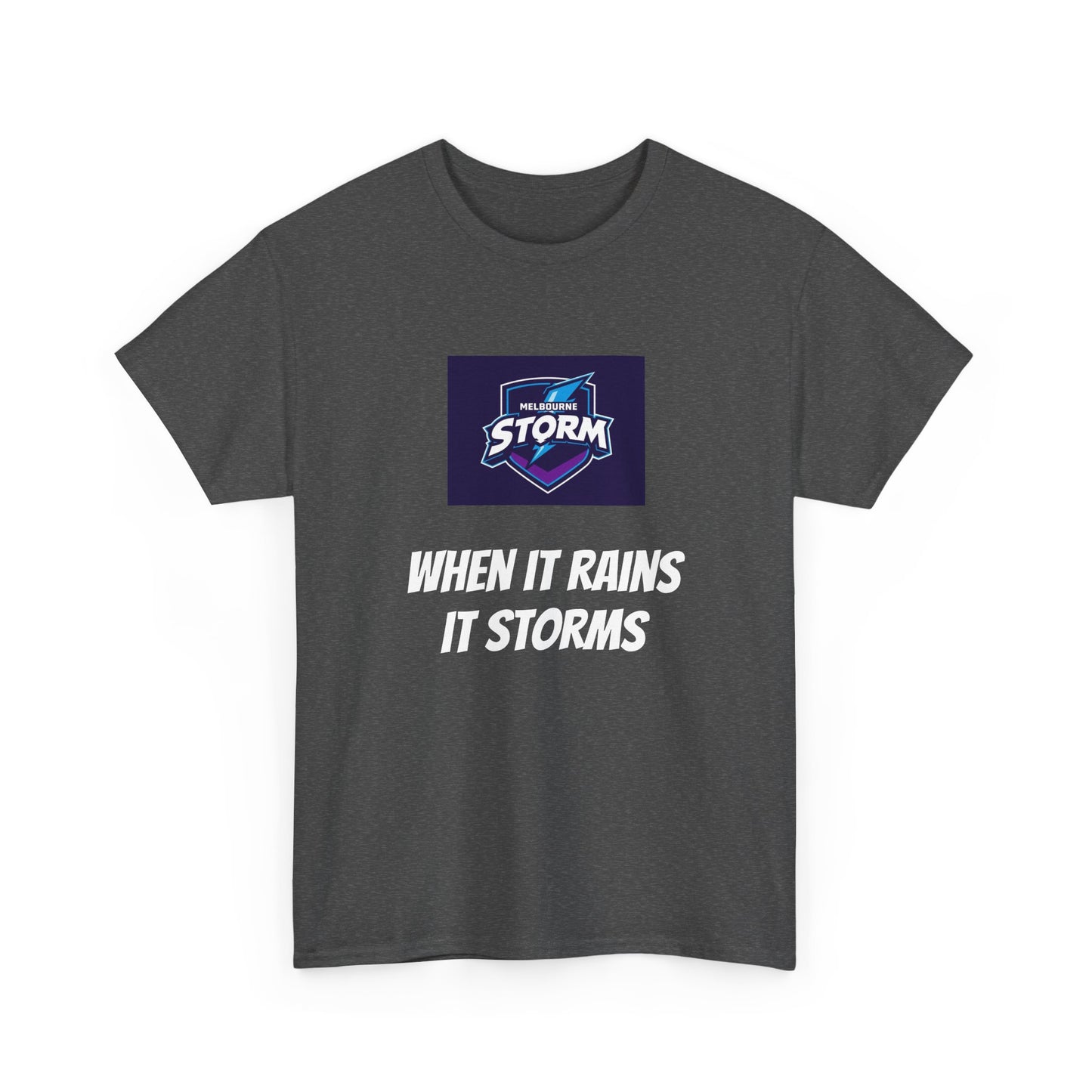 Melbourne Storm Unisex Heavy Cotton Tee | Perfect for Game Day, Sports Fan Gear, Custom Tee, Graphic Tee, Gift for Him/Her
