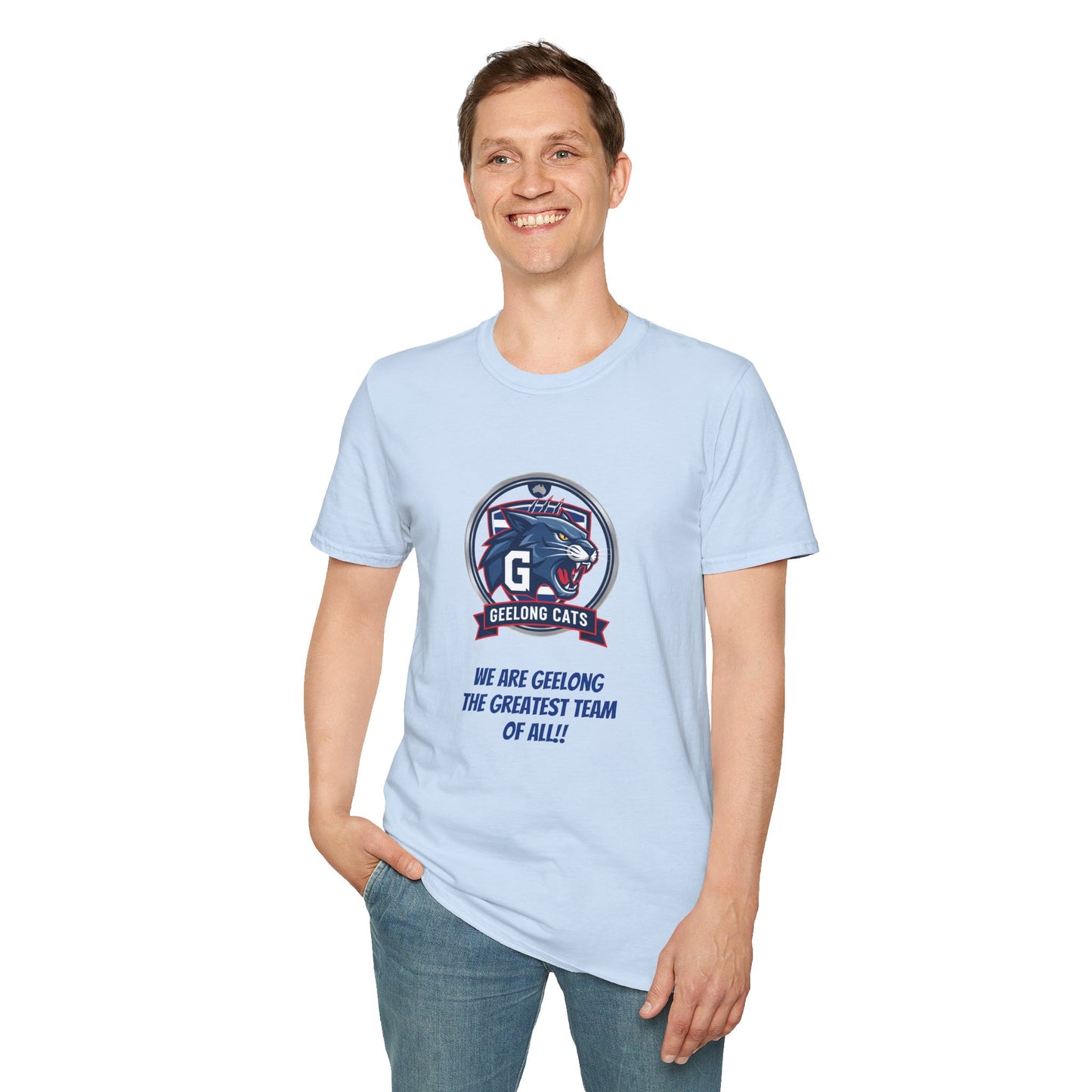 Geelong Cats Fan T-Shirt - Unisex Softstyle Tee for Game Days, Sports Events, Gifts, College Sports, Casual Wear