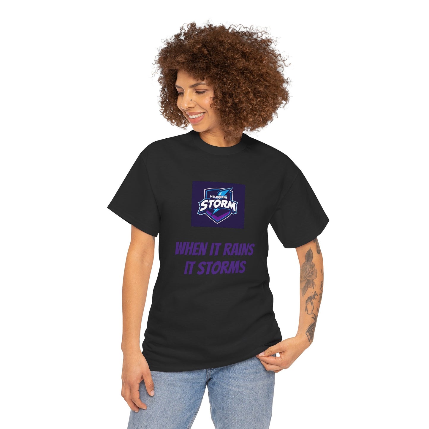 Melbourne Storm Unisex Heavy Cotton Tee | Perfect for Game Day, Sports Fan Gear, Custom Tee, Graphic Tee, Gift for Him/Her