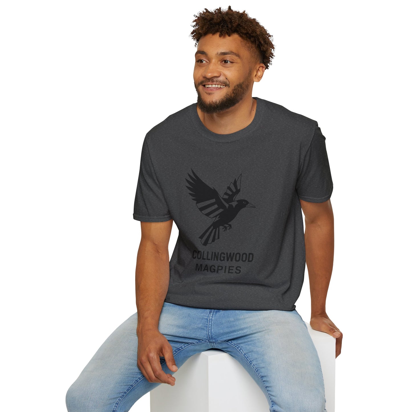 Collingwood Magpies Unisex Softstyle T-Shirt - Sporty Fan Tee, Casual Wear, Gift for Fans, Everyday Style, Comfy, Celebrations
