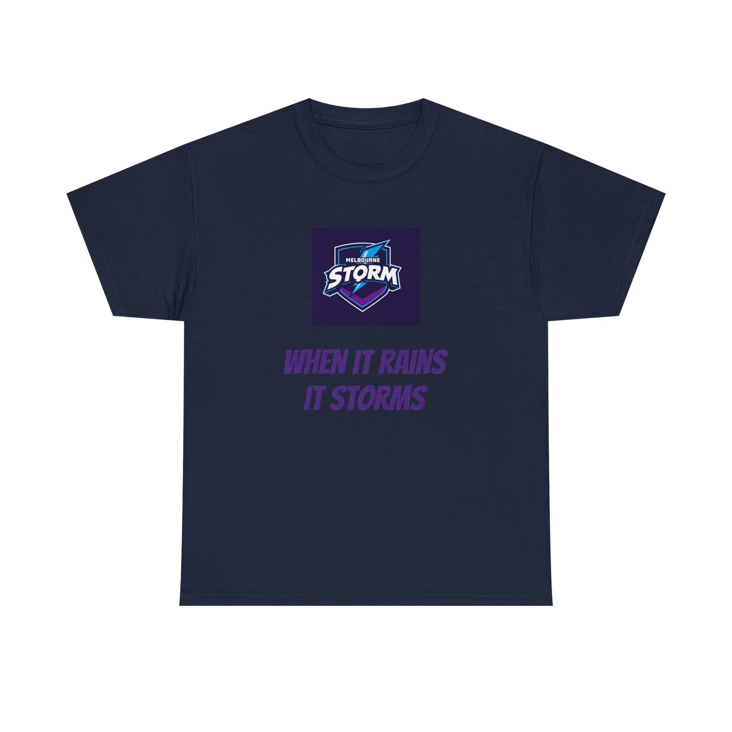 Melbourne Storm Unisex Heavy Cotton Tee | Perfect for Game Day, Sports Fan Gear, Custom Tee, Graphic Tee, Gift for Him/Her