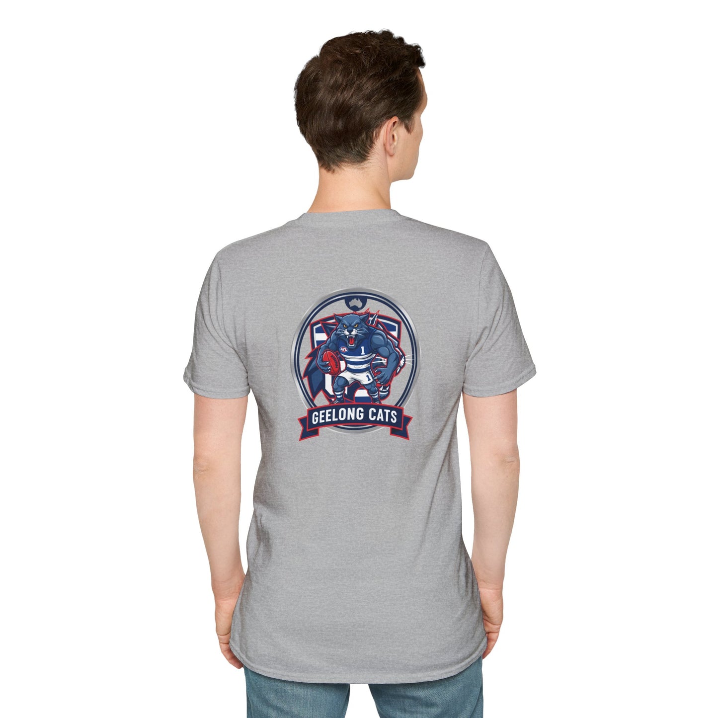 Geelong Cats Fan T-Shirt - Unisex Softstyle Tee for Game Days, Sports Events, Gifts, College Sports, Casual Wear