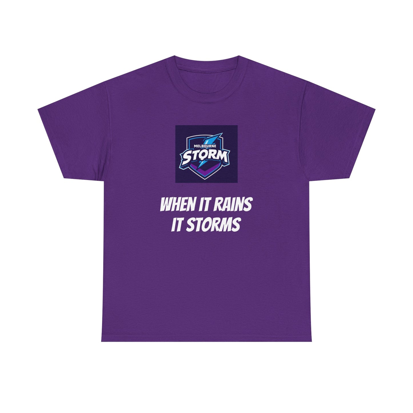 Melbourne Storm Unisex Heavy Cotton Tee | Perfect for Game Day, Sports Fan Gear, Custom Tee, Graphic Tee, Gift for Him/Her