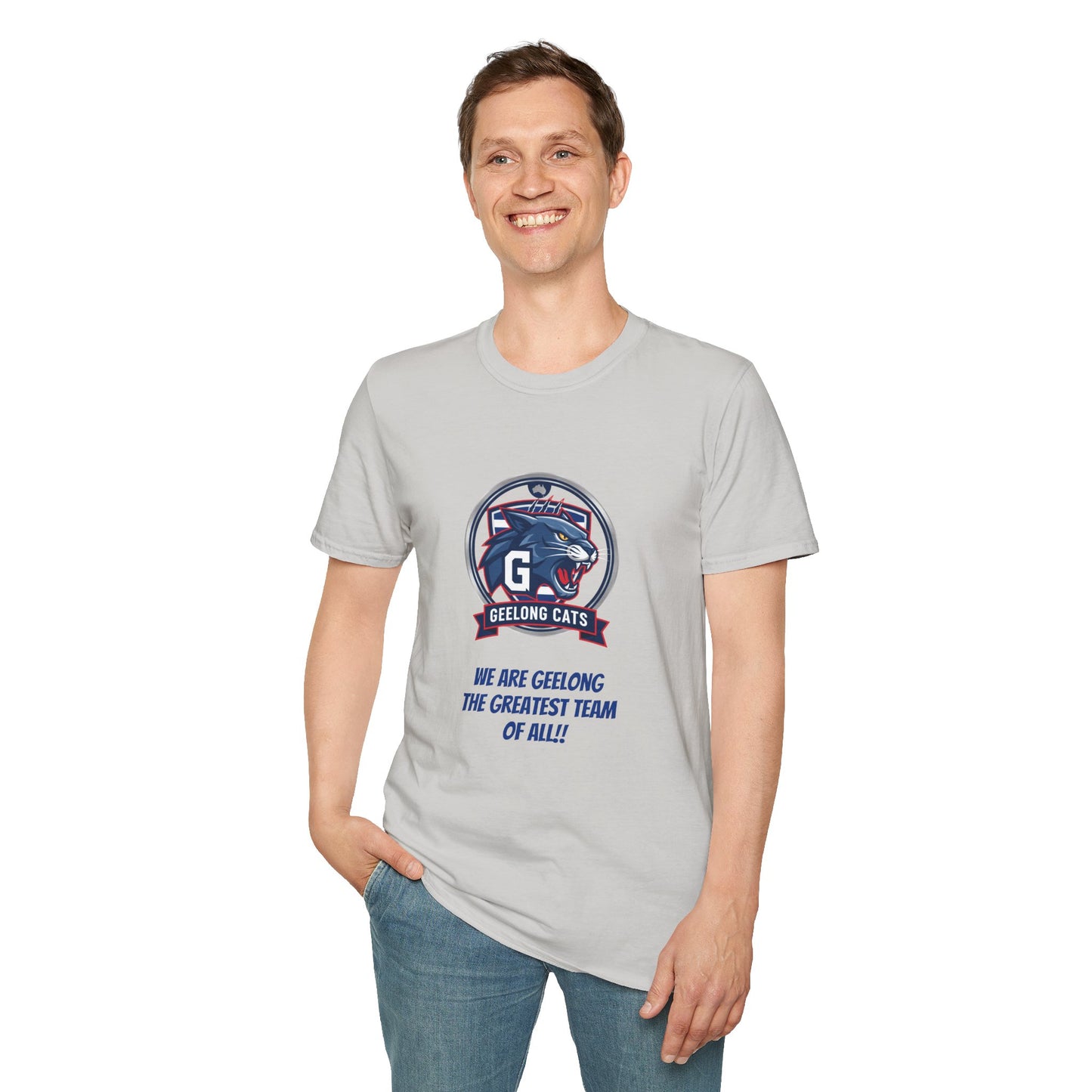 Geelong Cats Fan T-Shirt - Unisex Softstyle Tee for Game Days, Sports Events, Gifts, College Sports, Casual Wear