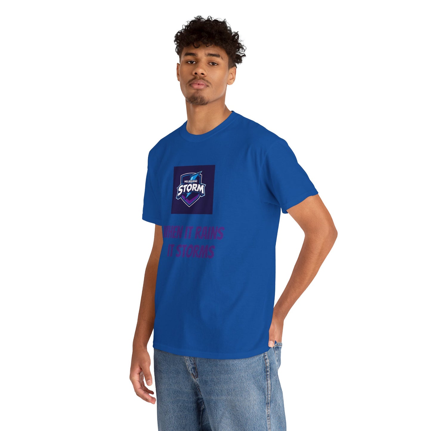 Melbourne Storm Unisex Heavy Cotton Tee | Perfect for Game Day, Sports Fan Gear, Custom Tee, Graphic Tee, Gift for Him/Her