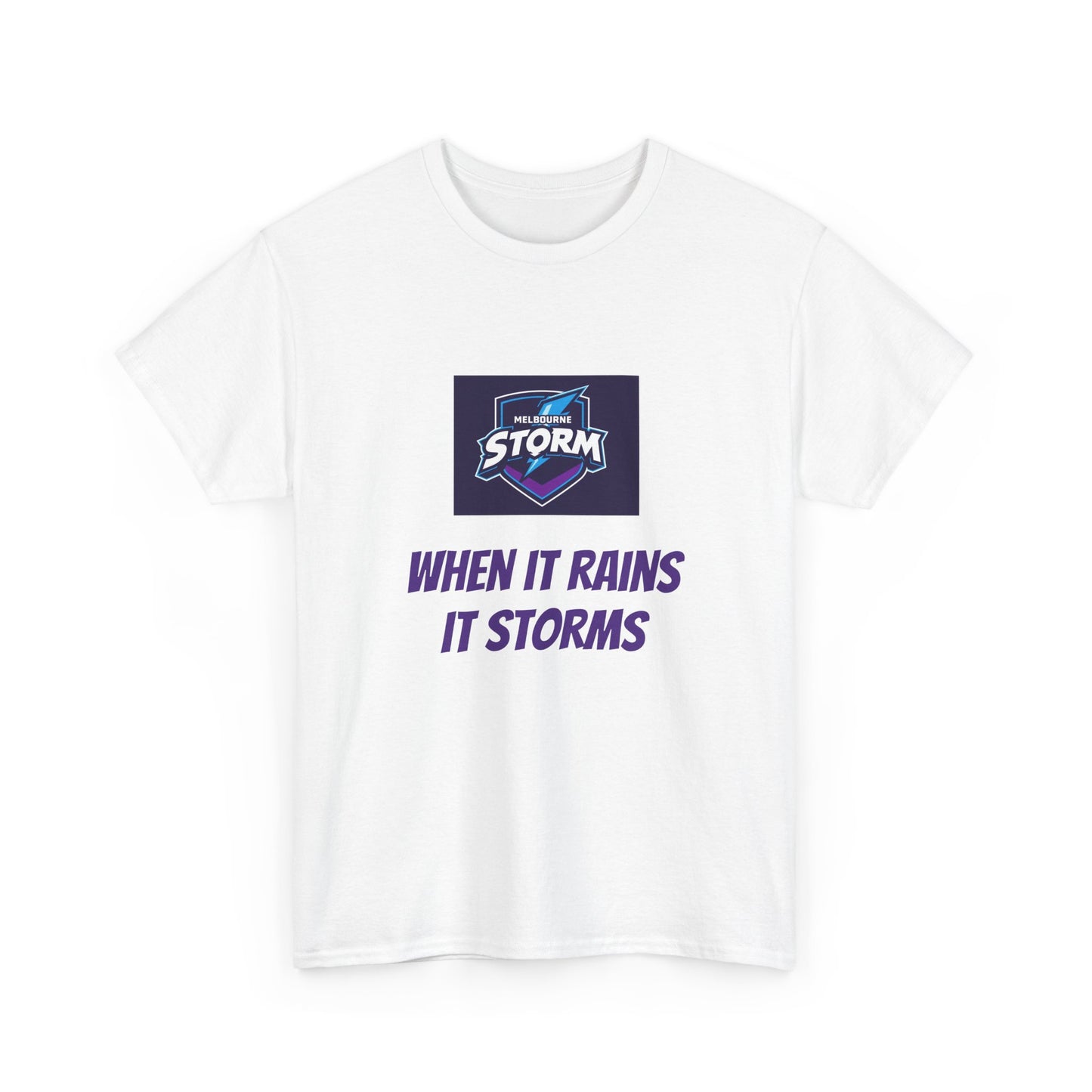 Melbourne Storm Unisex Heavy Cotton Tee | Perfect for Game Day, Sports Fan Gear, Custom Tee, Graphic Tee, Gift for Him/Her