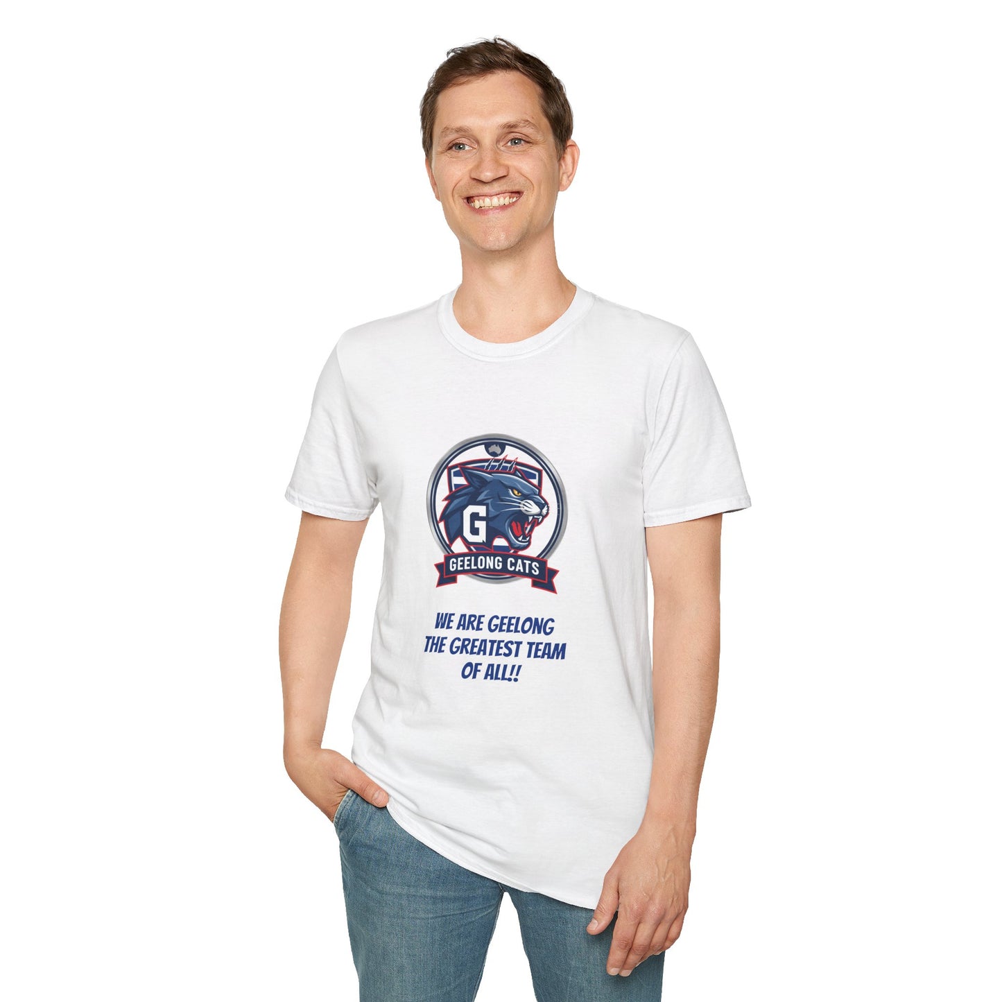 Geelong Cats Fan T-Shirt - Unisex Softstyle Tee for Game Days, Sports Events, Gifts, College Sports, Casual Wear