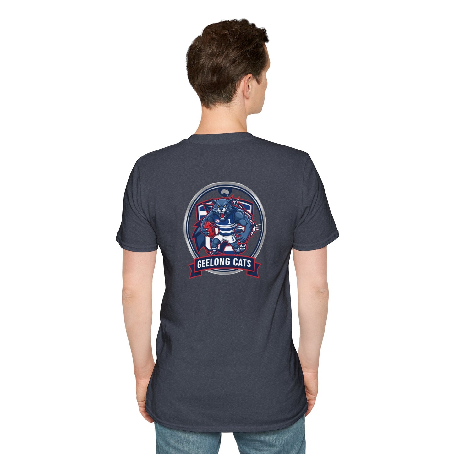 Geelong Cats Fan T-Shirt - Unisex Softstyle Tee for Game Days, Sports Events, Gifts, College Sports, Casual Wear