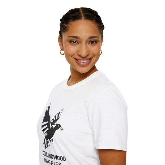 Collingwood Magpies Unisex Softstyle T-Shirt - Sporty Fan Tee, Casual Wear, Gift for Fans, Everyday Style, Comfy, Celebrations