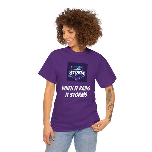 Melbourne Storm Unisex Heavy Cotton Tee | Perfect for Game Day, Sports Fan Gear, Custom Tee, Graphic Tee, Gift for Him/Her