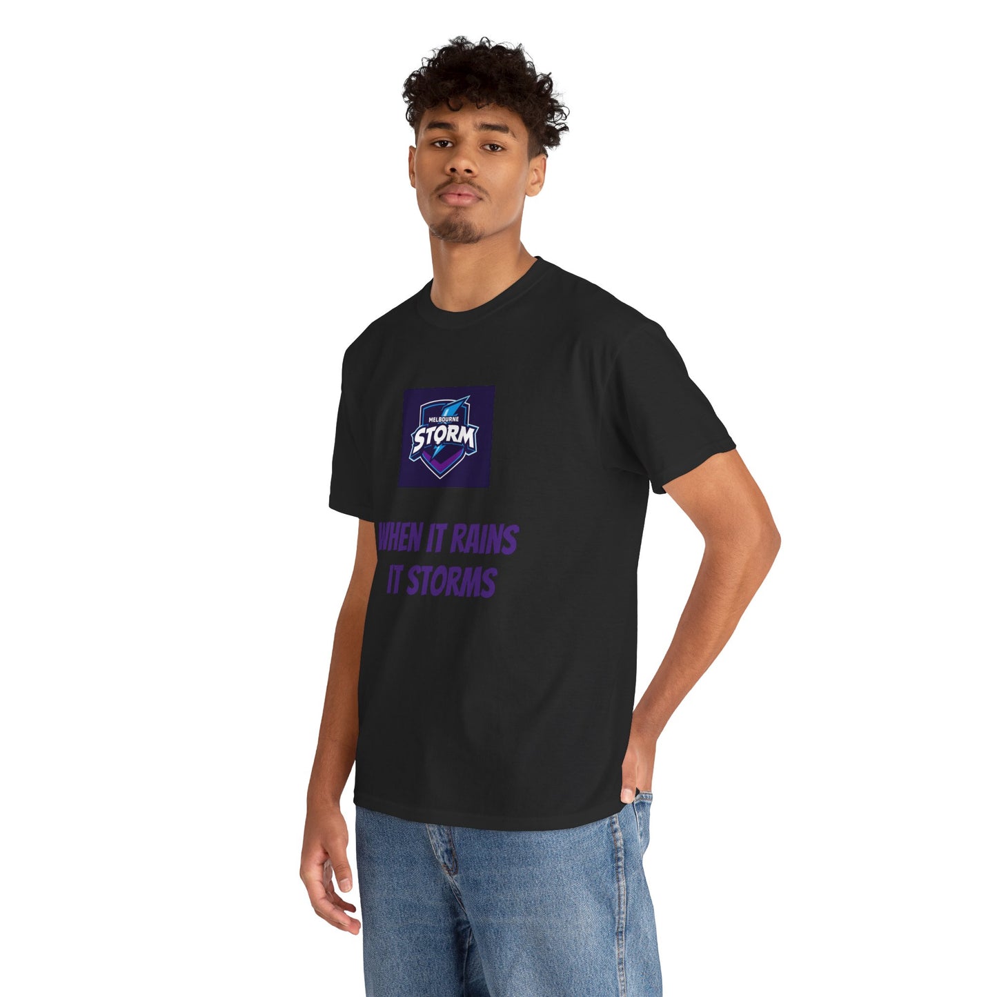 Melbourne Storm Unisex Heavy Cotton Tee | Perfect for Game Day, Sports Fan Gear, Custom Tee, Graphic Tee, Gift for Him/Her