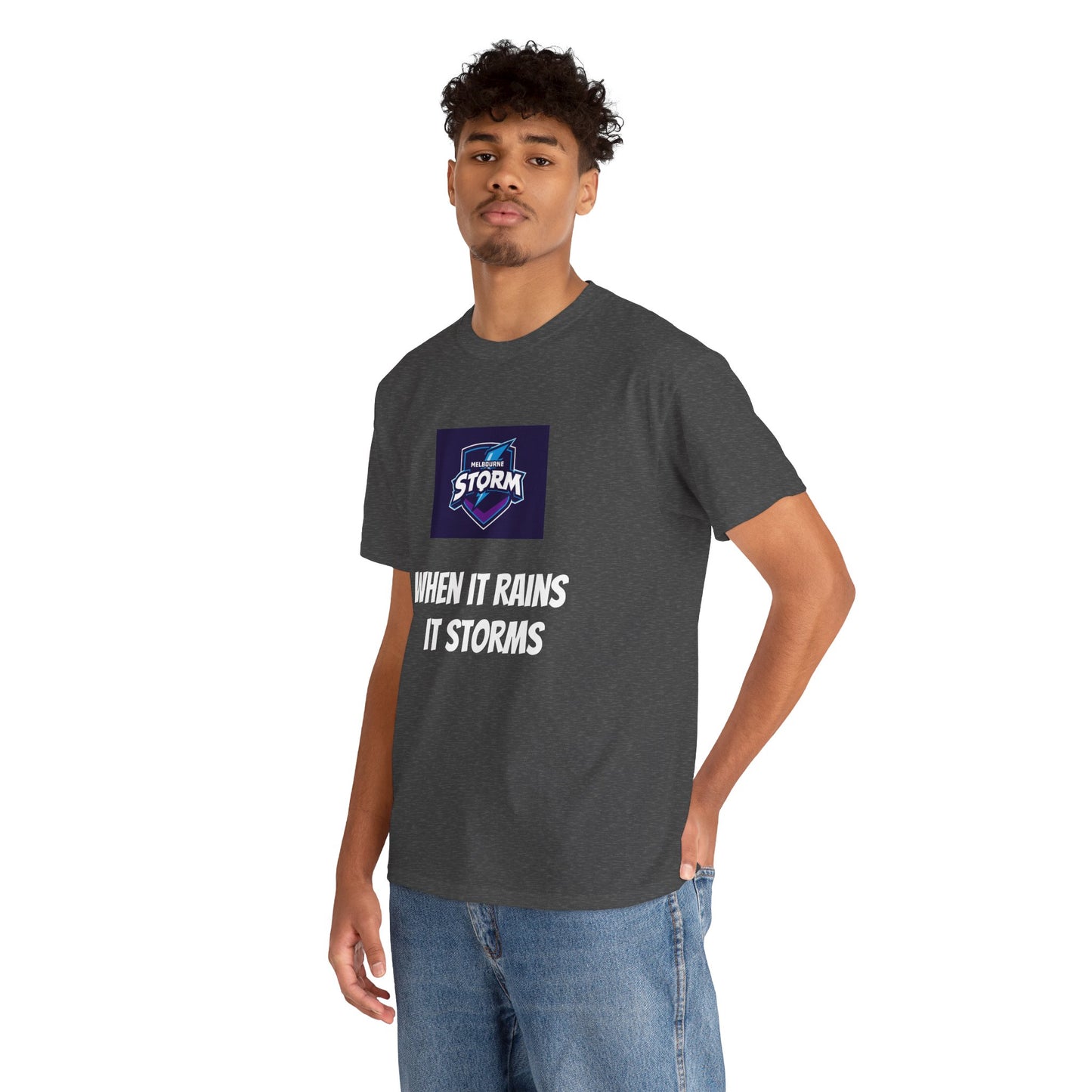 Melbourne Storm Unisex Heavy Cotton Tee | Perfect for Game Day, Sports Fan Gear, Custom Tee, Graphic Tee, Gift for Him/Her