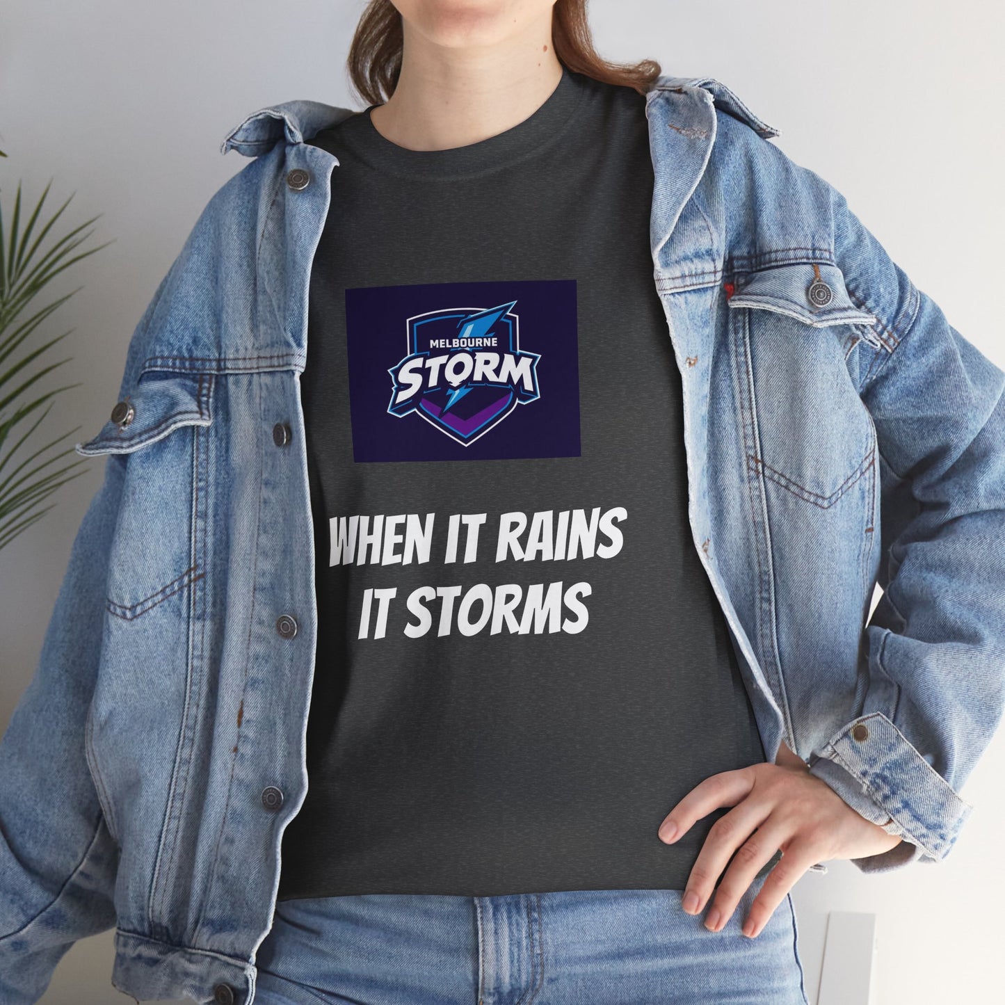 Melbourne Storm Unisex Heavy Cotton Tee | Perfect for Game Day, Sports Fan Gear, Custom Tee, Graphic Tee, Gift for Him/Her