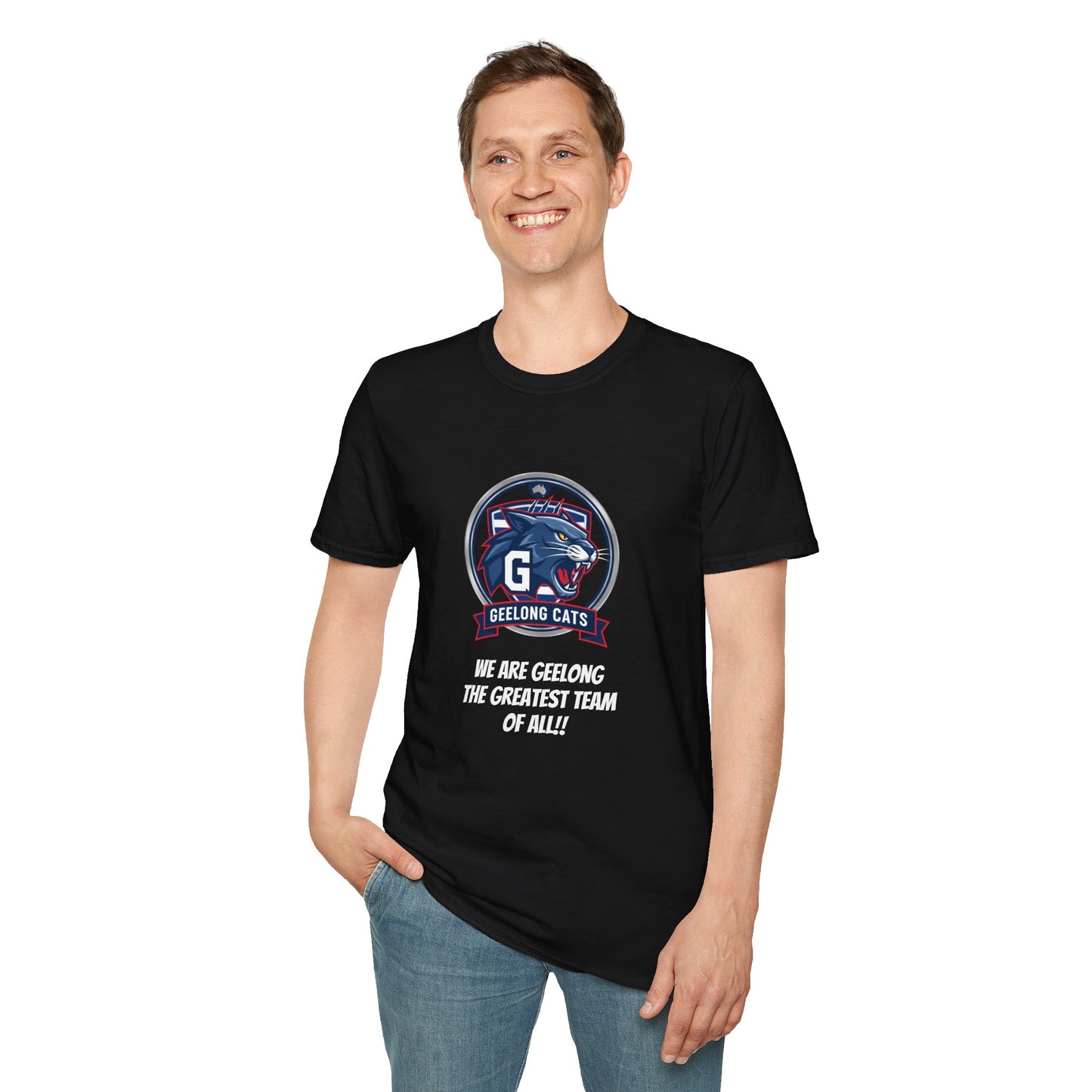 Geelong Cats Fan T-Shirt - Unisex Softstyle Tee for Game Days, Sports Events, Gifts, College Sports, Casual Wear