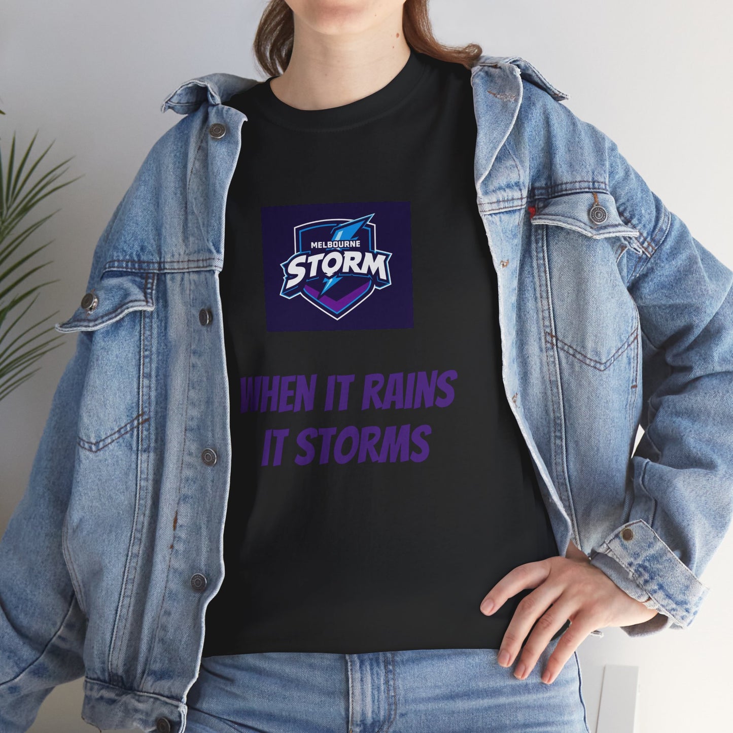Melbourne Storm Unisex Heavy Cotton Tee | Perfect for Game Day, Sports Fan Gear, Custom Tee, Graphic Tee, Gift for Him/Her