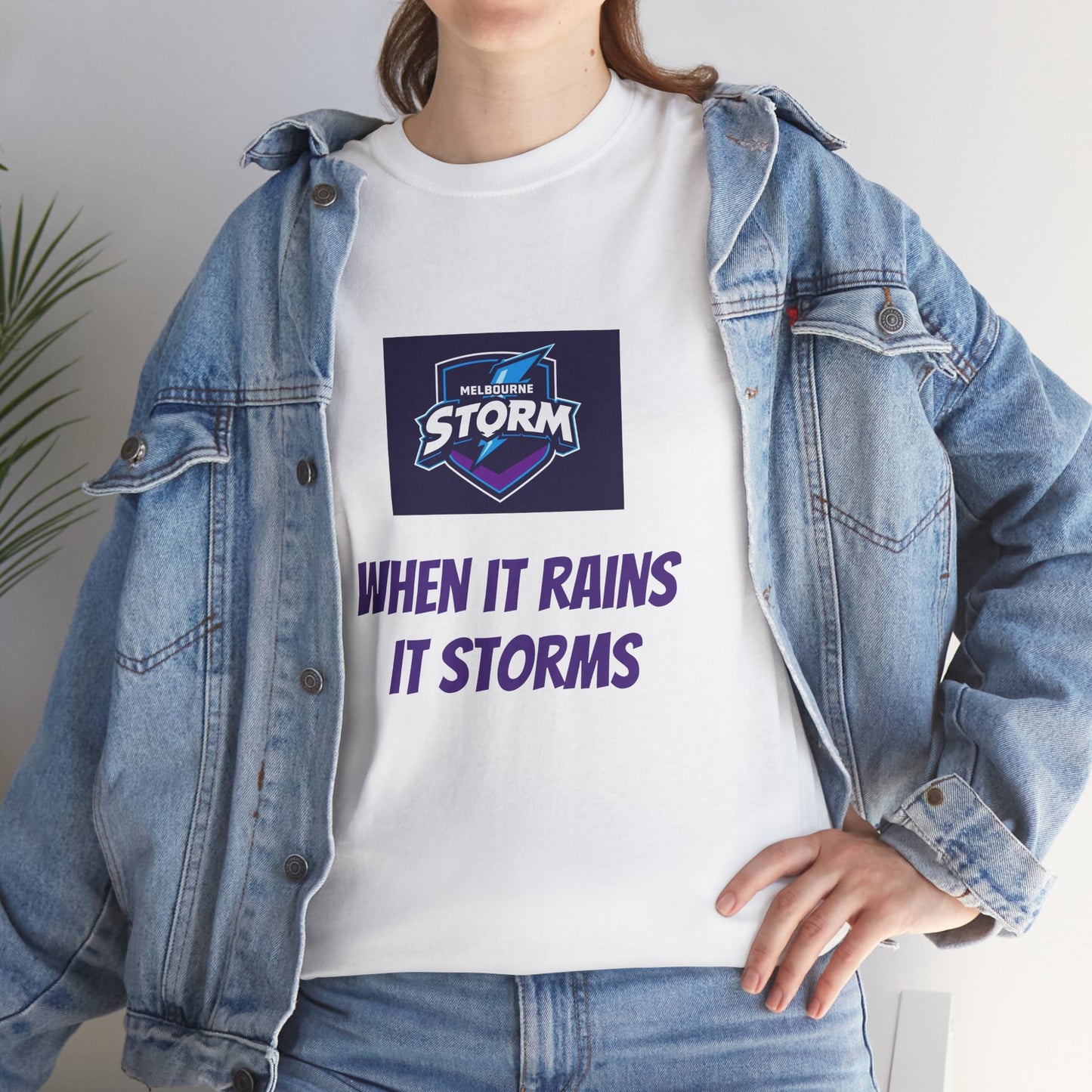 Melbourne Storm Unisex Heavy Cotton Tee | Perfect for Game Day, Sports Fan Gear, Custom Tee, Graphic Tee, Gift for Him/Her