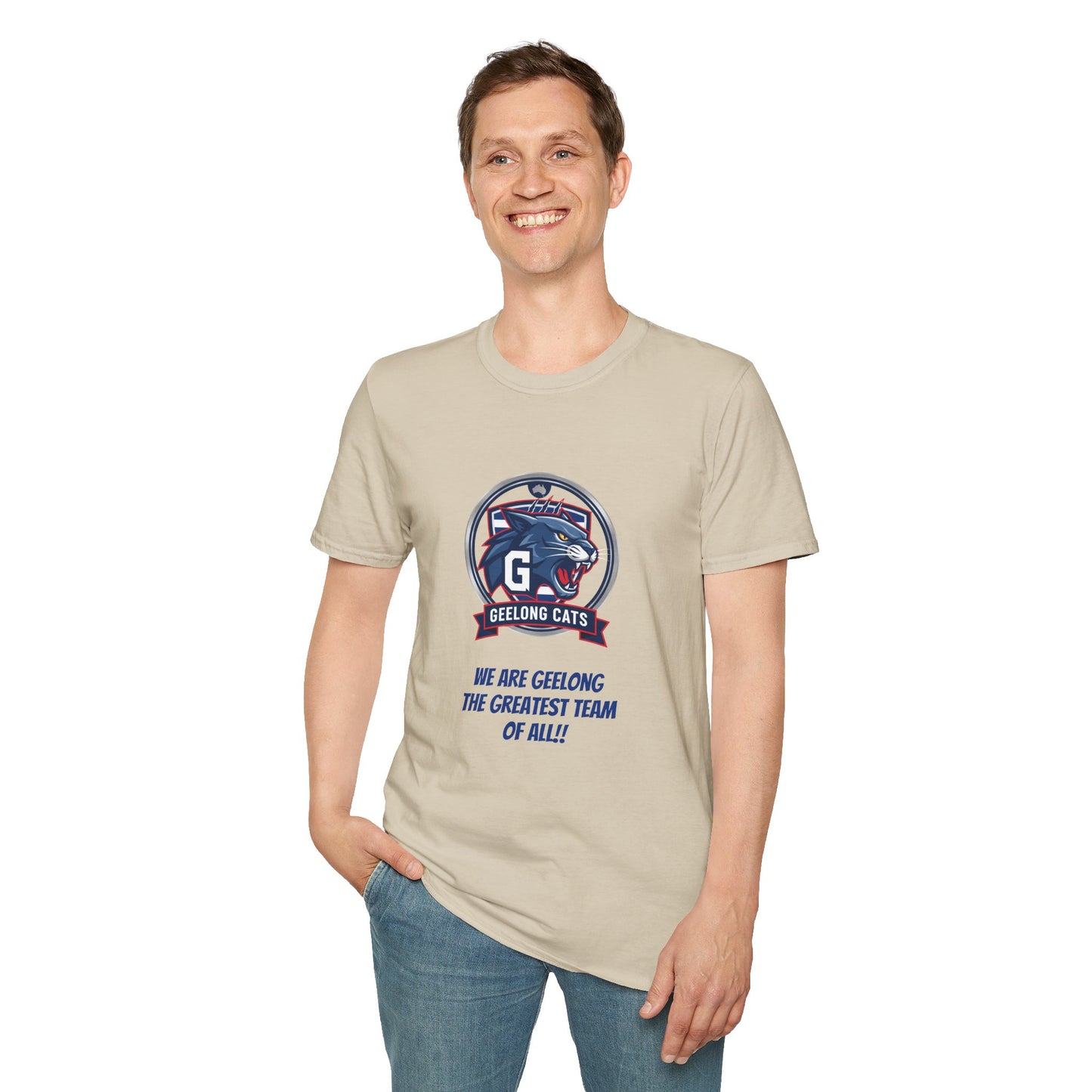 Geelong Cats Fan T-Shirt - Unisex Softstyle Tee for Game Days, Sports Events, Gifts, College Sports, Casual Wear