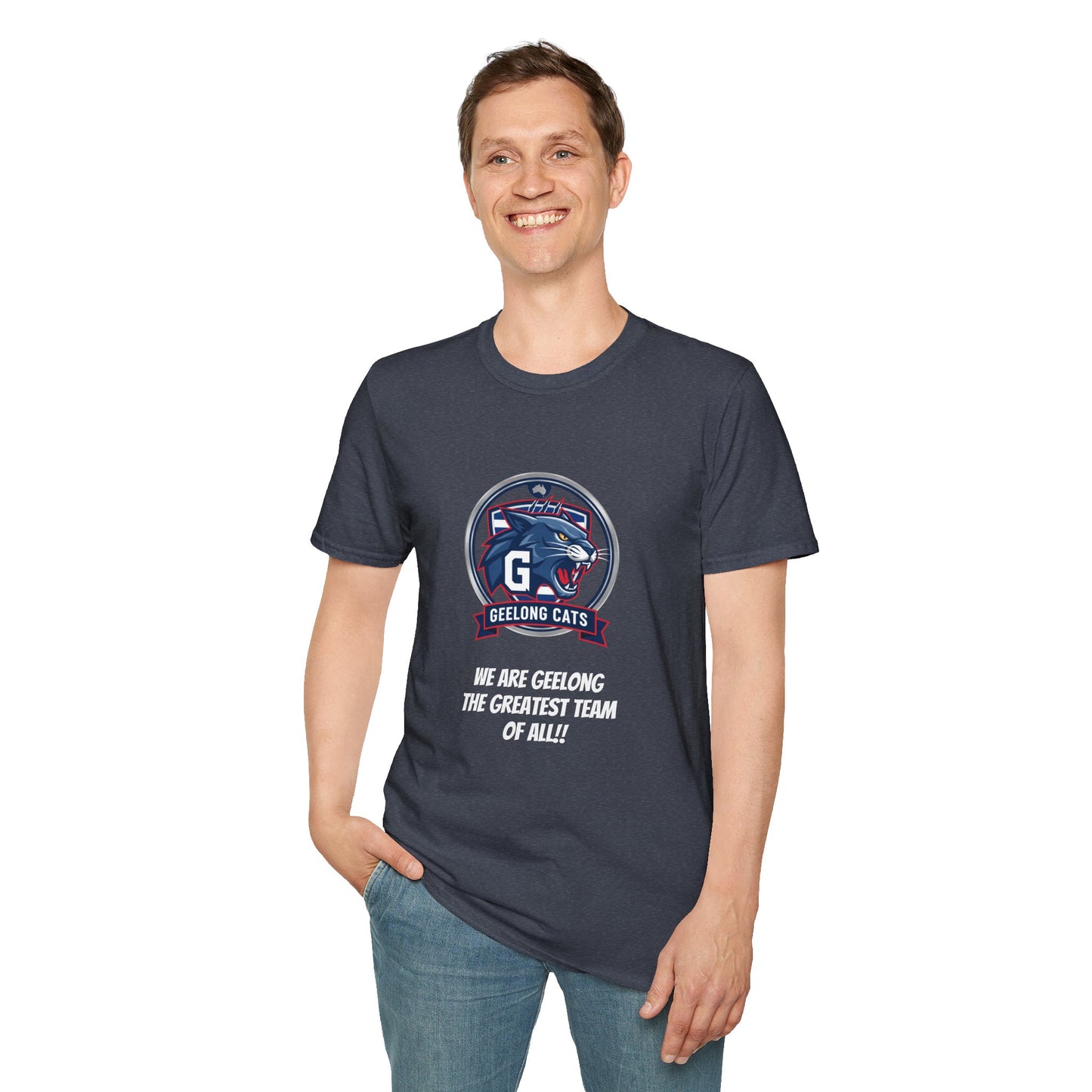 Geelong Cats Fan T-Shirt - Unisex Softstyle Tee for Game Days, Sports Events, Gifts, College Sports, Casual Wear