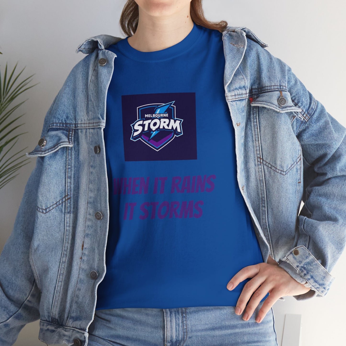 Melbourne Storm Unisex Heavy Cotton Tee | Perfect for Game Day, Sports Fan Gear, Custom Tee, Graphic Tee, Gift for Him/Her