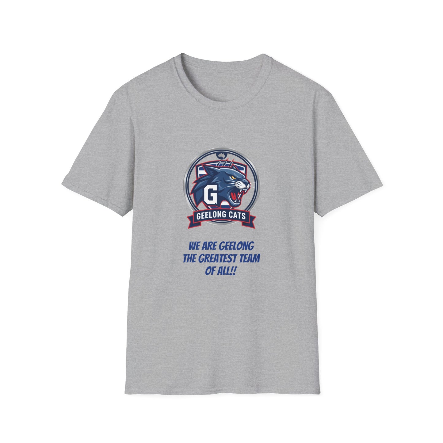 Geelong Cats Fan T-Shirt - Unisex Softstyle Tee for Game Days, Sports Events, Gifts, College Sports, Casual Wear