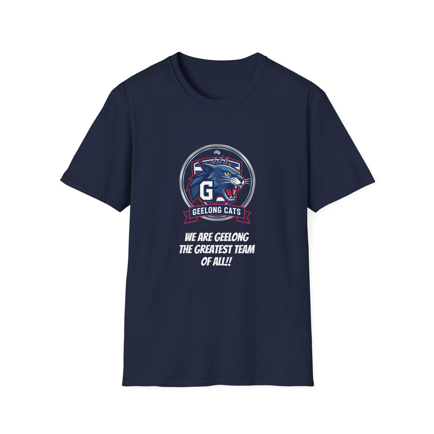 Geelong Cats Fan T-Shirt - Unisex Softstyle Tee for Game Days, Sports Events, Gifts, College Sports, Casual Wear