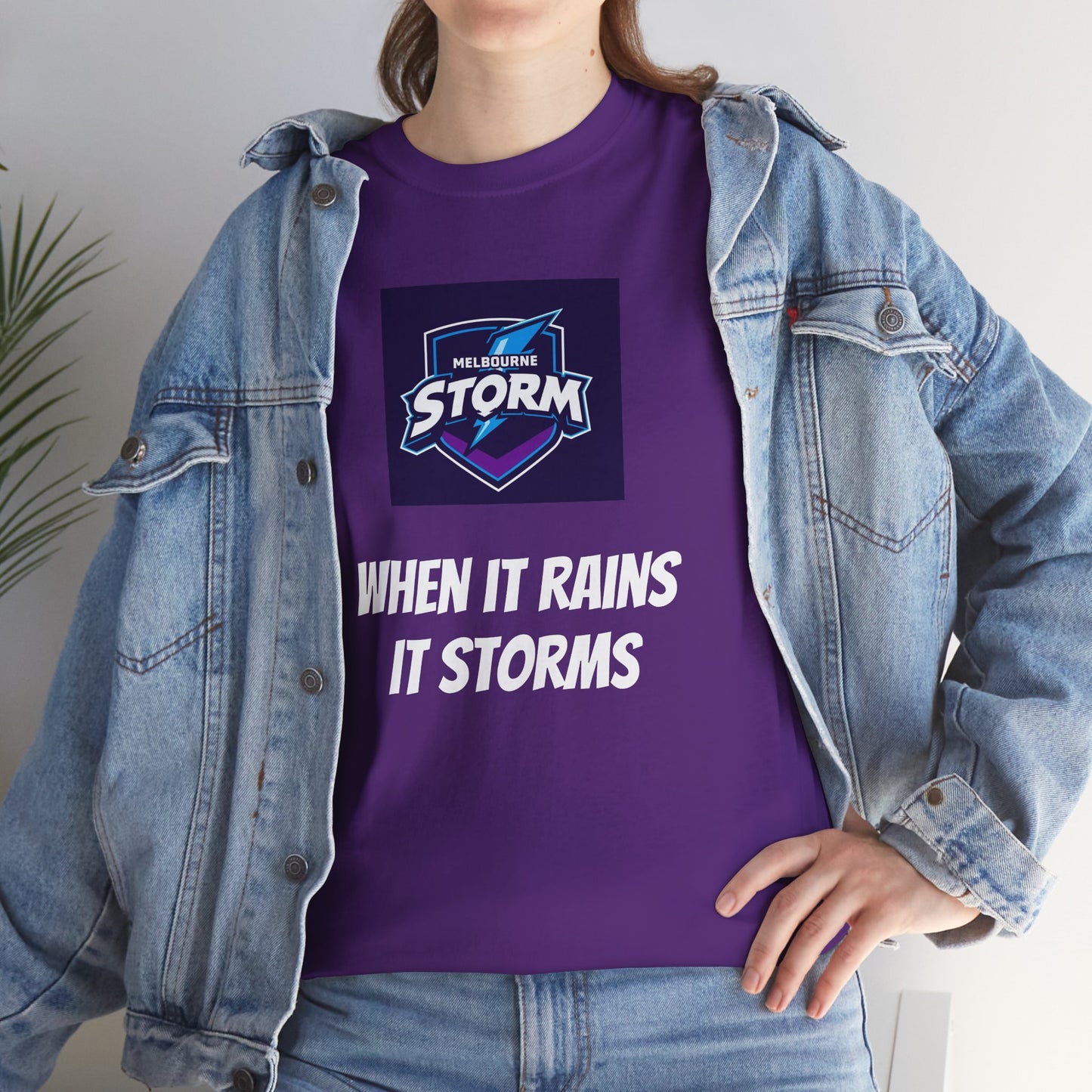 Melbourne Storm Unisex Heavy Cotton Tee | Perfect for Game Day, Sports Fan Gear, Custom Tee, Graphic Tee, Gift for Him/Her