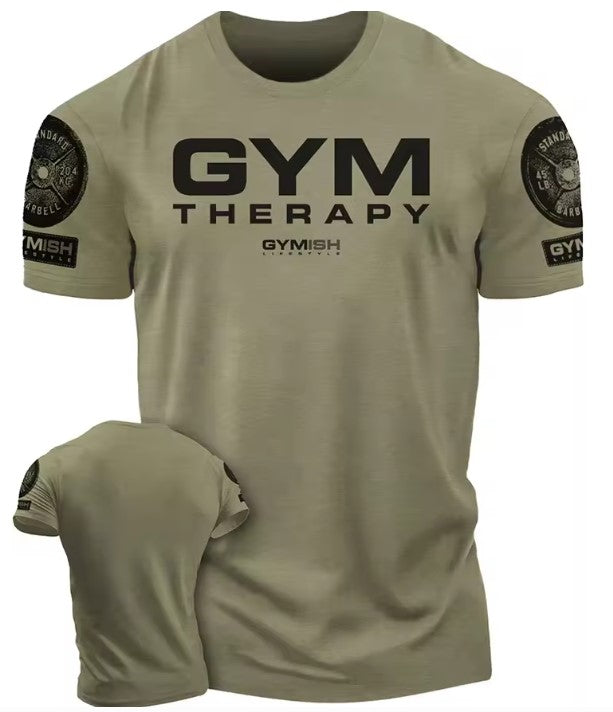 3D Printed Gym T-Shirt for Men with Messages – Cotton, Short Sleeve, Tough Guy Workout Shirt