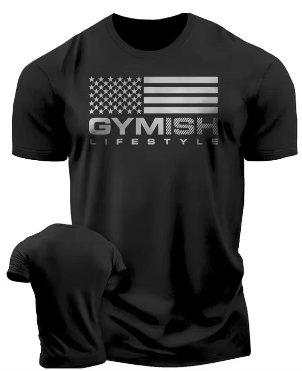 3D Printed Gym T-Shirt for Men with Messages – Cotton, Short Sleeve, Tough Guy Workout Shirt
