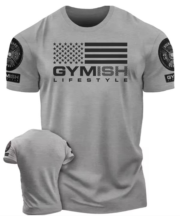 3D Printed Gym T-Shirt for Men with Messages – Cotton, Short Sleeve, Tough Guy Workout Shirt
