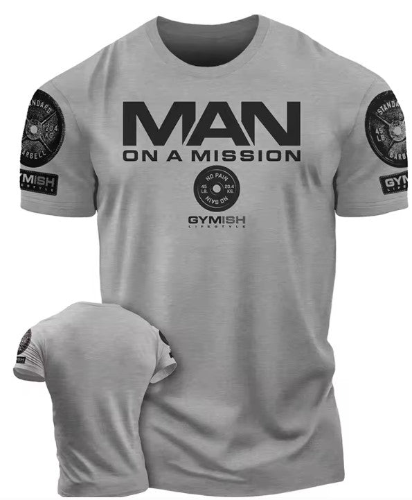 3D Printed Gym T-Shirt for Men – Cotton, Short Sleeve, Tough Guy Workout Shirt