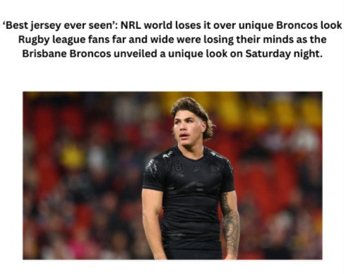 Broncos 2025 New Men’s Black Rugby League Jersey Look Premium Quality Sport