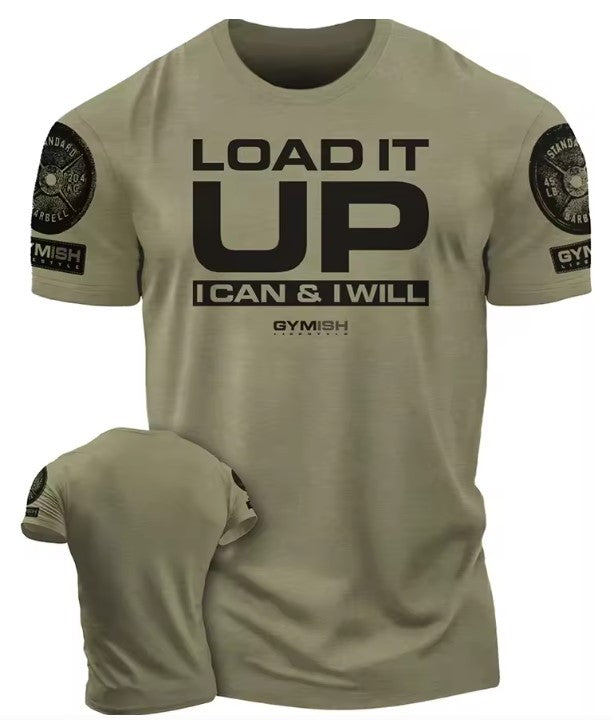 3D Printed Gym T-Shirt for Men – Cotton, Short Sleeve, Tough Guy Workout Shirt